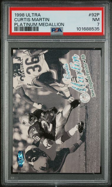 1998 Ultra Curtis Martin #92P (Platinum Medallion) Nm 7 front