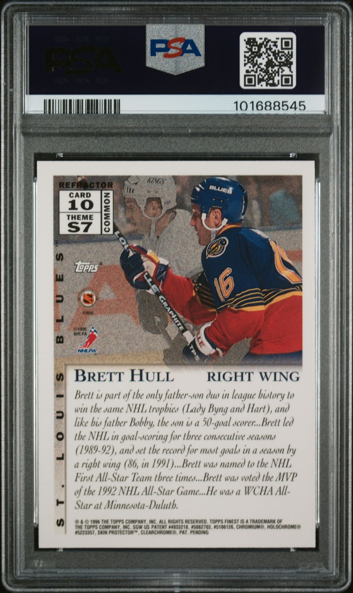 1995 Finest Brett Hull #10 (Refractor W/Coating) Nm-Mt 8 back