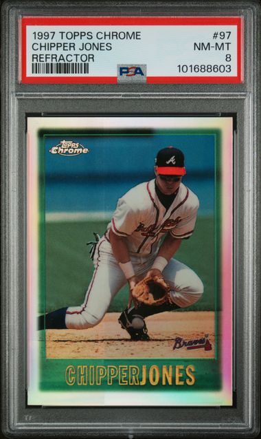1997 Topps Chrome Chipper Jones #97 (Refractor) Nm-Mt 8 front