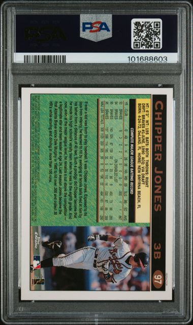 1997 Topps Chrome Chipper Jones #97 (Refractor) Nm-Mt 8 back