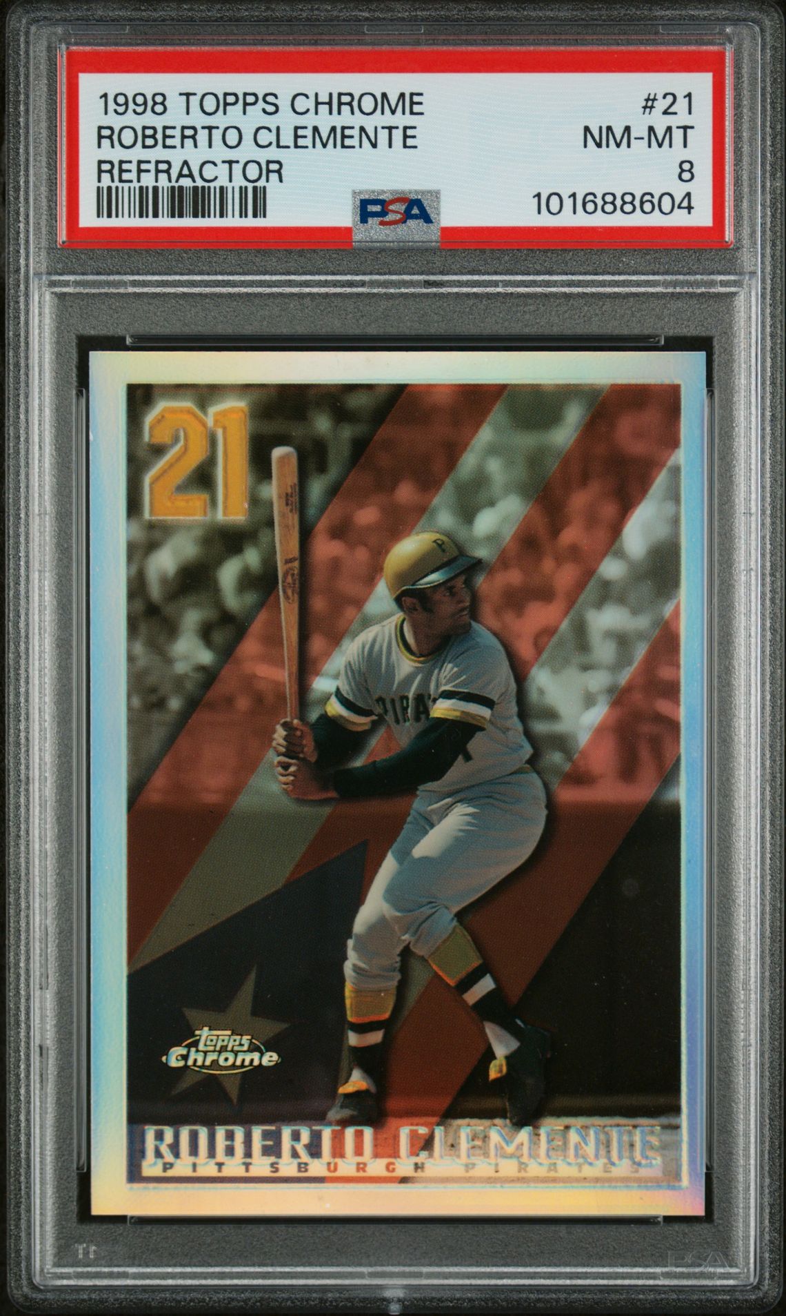 1998 Topps Chrome Roberto Clemente #21 (Refractor) Nm-Mt 8 front