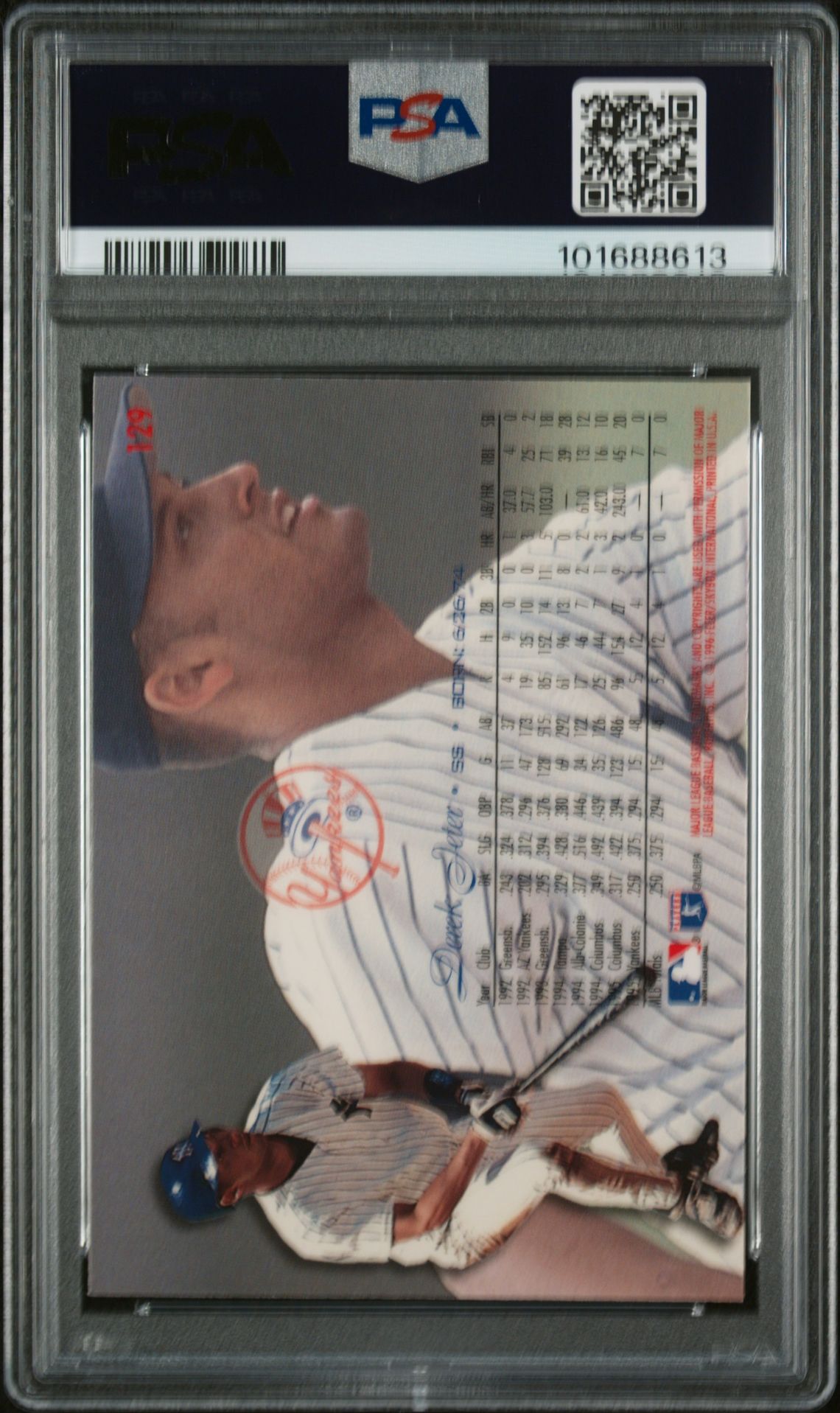 1996 Flair Derek Jeter #129 (Gold) Gem Mt 10 back