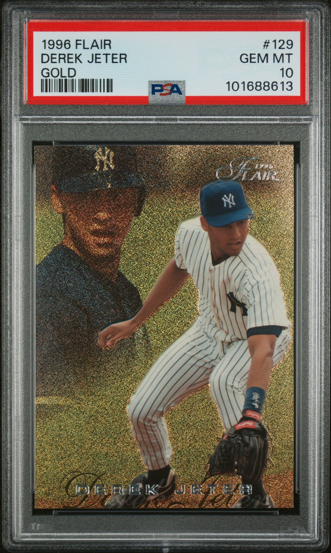 1996 Flair Derek Jeter #129 (Gold) Gem Mt 10 front