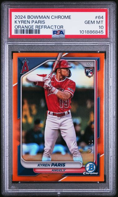 2024 Bowman Bowman Chrome Orange Refractor #64 Kyren Paris front