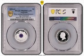 2024-C $2 War Animal Remembrance Ag Colorized PR69DCAM