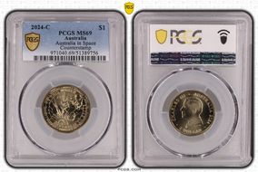 2024-C $1 Australia in Space Counterstamp MS69