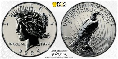 2024-S $1 Peace Dollar Rev PR Two-Coin Reverse Proof Set PR70