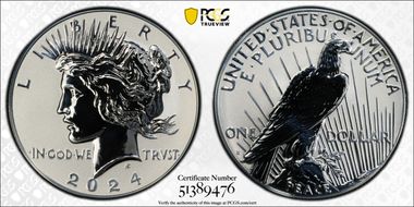 2024-S $1 Peace Dollar Rev PR Two-Coin Reverse Proof Set PR70