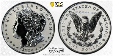 2024-S $1 Morgan Dollar Rev PR Two-Coin Reverse Proof Set PR69