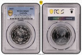 2025 50C Year of the Snake Cu-Ni MS69