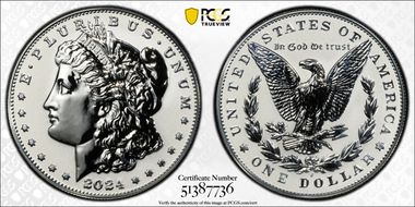 2024-S $1 Morgan Dollar Rev PR Two-Coin Reverse Proof Set First Strike PR70