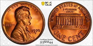 1970-S 1C Large Date MS67+ RD