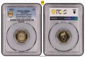 2023 $2 35th Ann $2 Coin Set Remembrance Poppy MS68