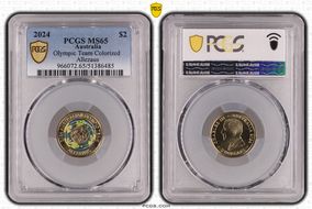 2024 $2 Olympic Team Colorized Allezaus MS65
