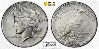 2024 $1 Peace Dollar MS70