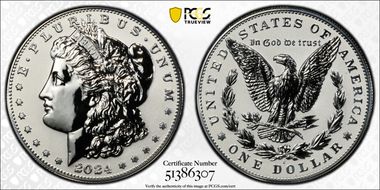 2024-S $1 Morgan Dollar Rev PR Two-Coin Reverse Proof Set First Strike PR70