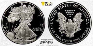 2002-W $1 Silver Eagle PR69DCAM