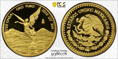 2010-Mo 1/20 oz Libertad Au PR70DCAM