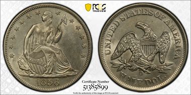 1856-O 50C AU58