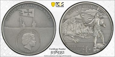 2016 $5 Ninth Crusade Antique Finish SP70