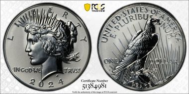 2024-S $1 Peace Dollar Rev PR Two-Coin Reverse Proof Set PR69
