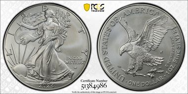 2024-W $1 Burnished Silver Eagle SP70