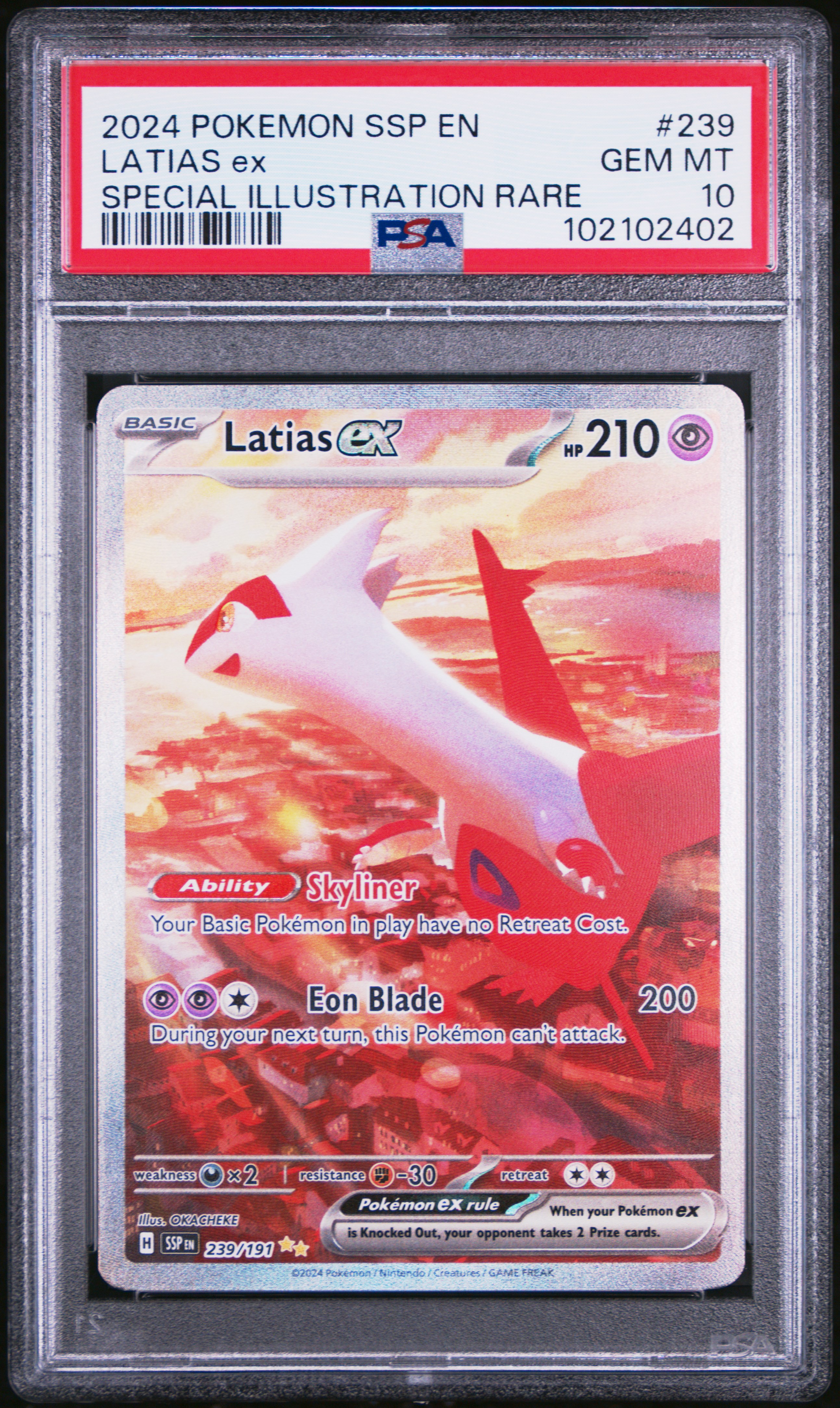2024 Pokemon Ssp En-Surging Sparks Latias Ex #239 (Special Illustration Rare) Gem Mt 10 front