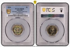 2024 $2 Olympic Team Colorized Olympism MS68