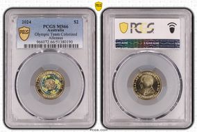 2024 $2 Olympic Team Colorized Allezaus MS66