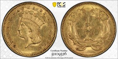 1862 G$1 AU58