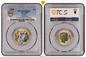 2008 $1 Koala  Colorized MS66