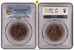 1926 1D S-4051 Orig Effigy MS63BN