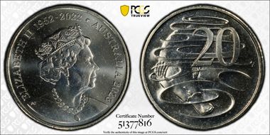 2023 20C QEII Memorial 1952-2022 MS66