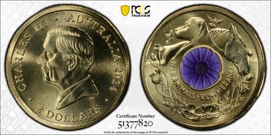 2024-C $2 War Animal Remembrance Colorized MS69