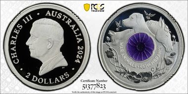 2024-C $2 War Animal Remembrance Ag Colorized PR70DCAM