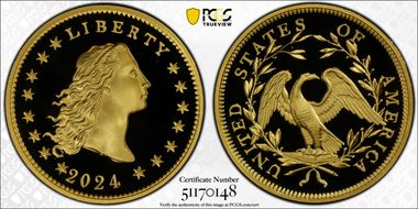 2024 $1 Flowing Hair High Relief Au 230th Anniversary First Strike PR70DCAM