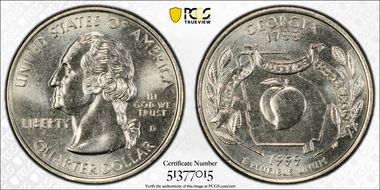 1999-D 25C Georgia MS64