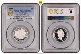 1988 $1 Aboriginal Art Ag PR69DCAM
