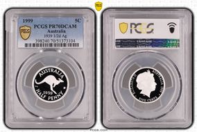 1999 5C 1939 1/2d Ag PR70DCAM