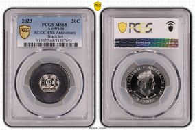 2023 20C AC/DC 45th Anniversary Black Ice MS68