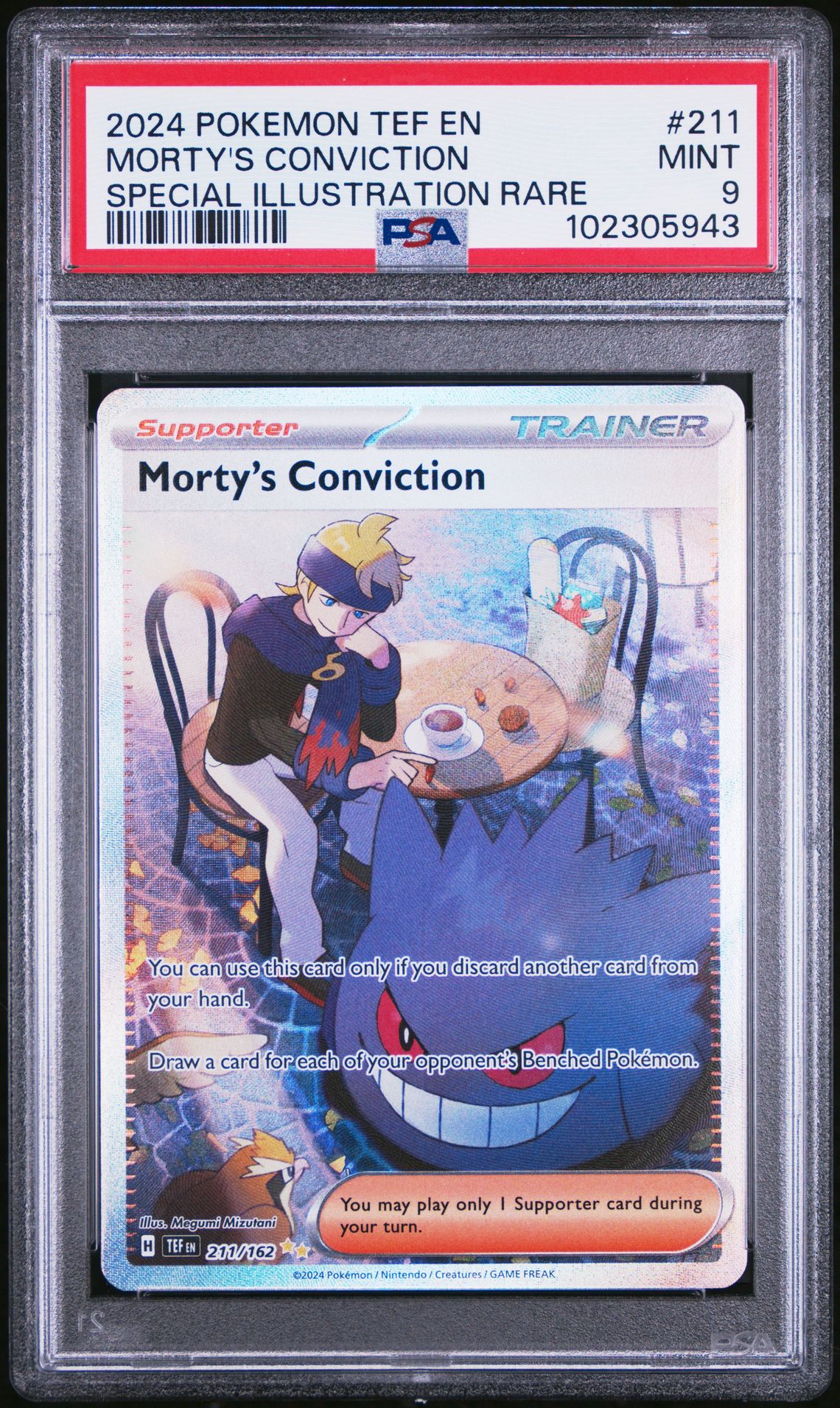 2024 Pokemon Tef En-Temporal Forces Morty's Conviction #211 (Special Illustration Rare) Mint 9 front