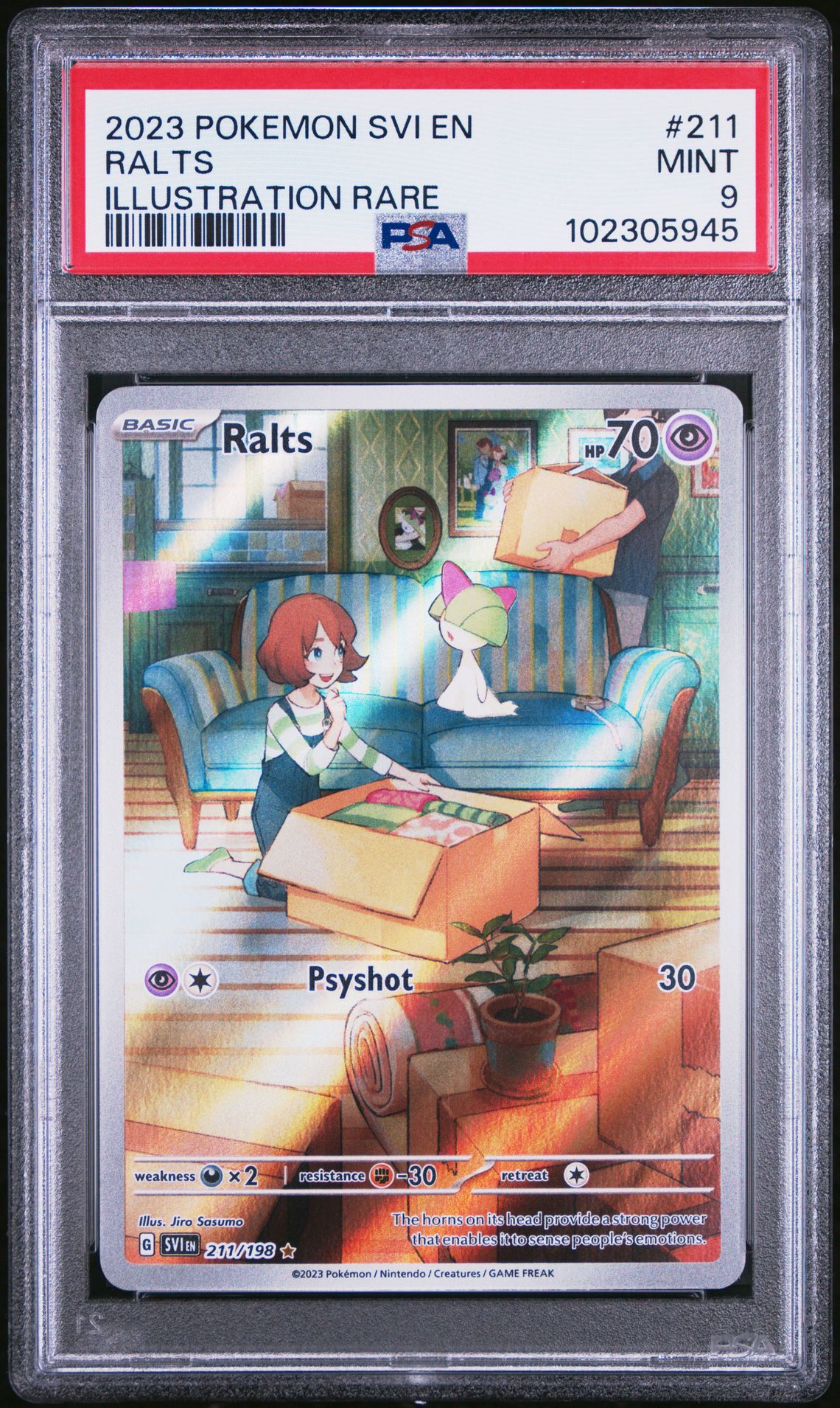 2023 Pokemon Svi En-Scarlet & Violet Ralts #211 (Illustration Rare) Mint 9 front