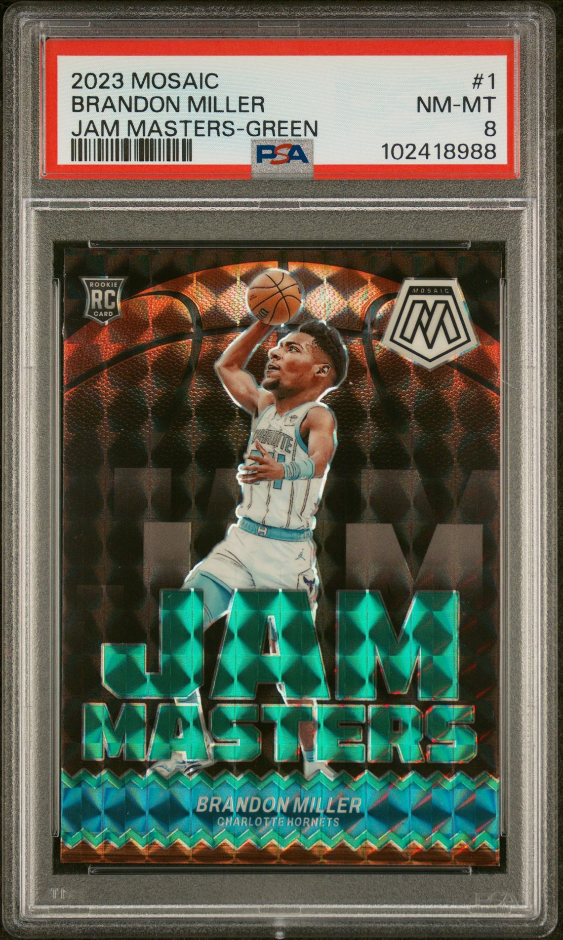 2023 Panini PANINI MOSAIC JAM MASTERS GREEN #1 Brandon Miller front