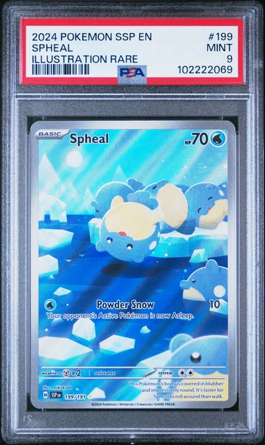 2024 Pokemon Ssp En-Surging Sparks Spheal #199 (Illustration Rare) Mint 9 front