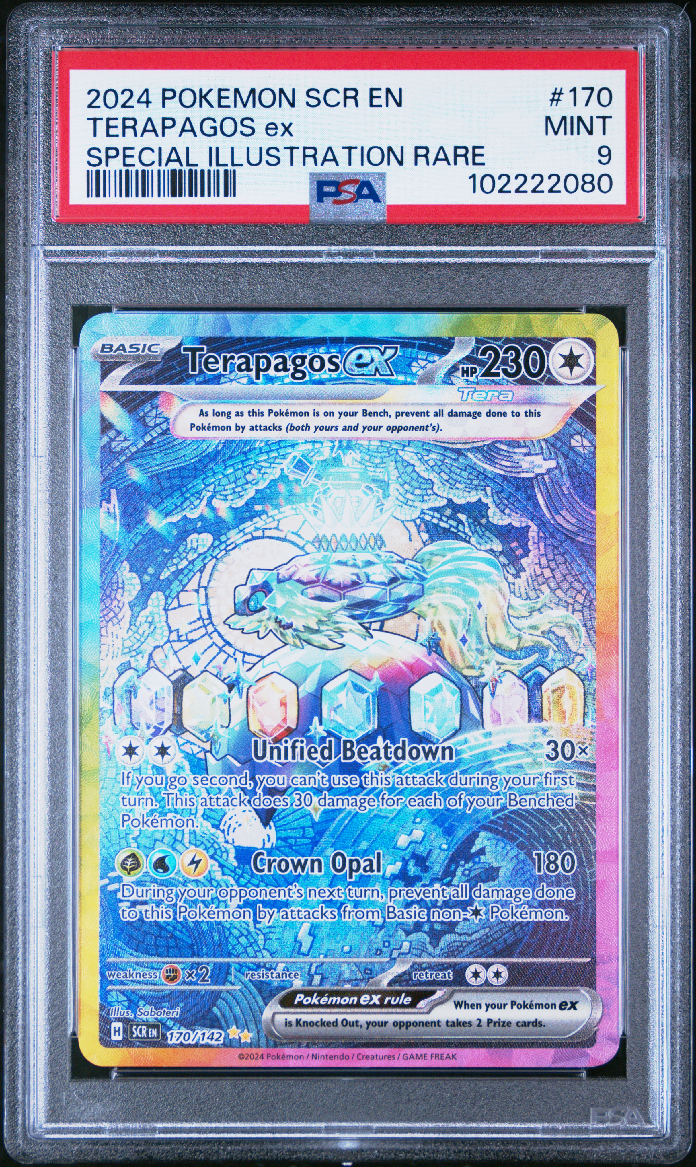 2024 Pokemon Scr En-Stellar Crown Terapagos Ex #170 (Special Illustration Rare) Mint 9 front
