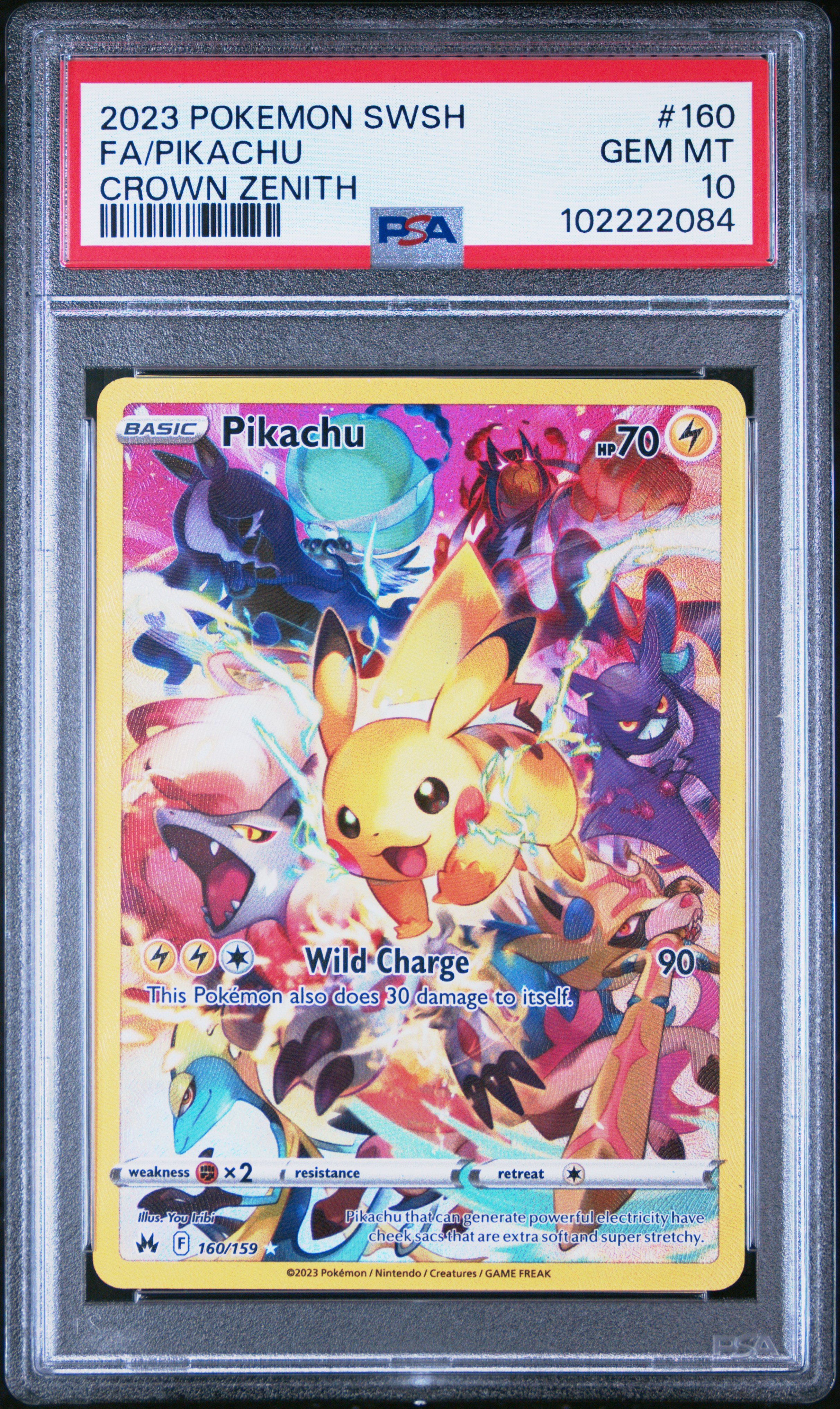 2023 Pokemon Sword And Shield Crown Zenith Fa/Pikachu #160 (Crown Zenith) Gem Mt 10 front