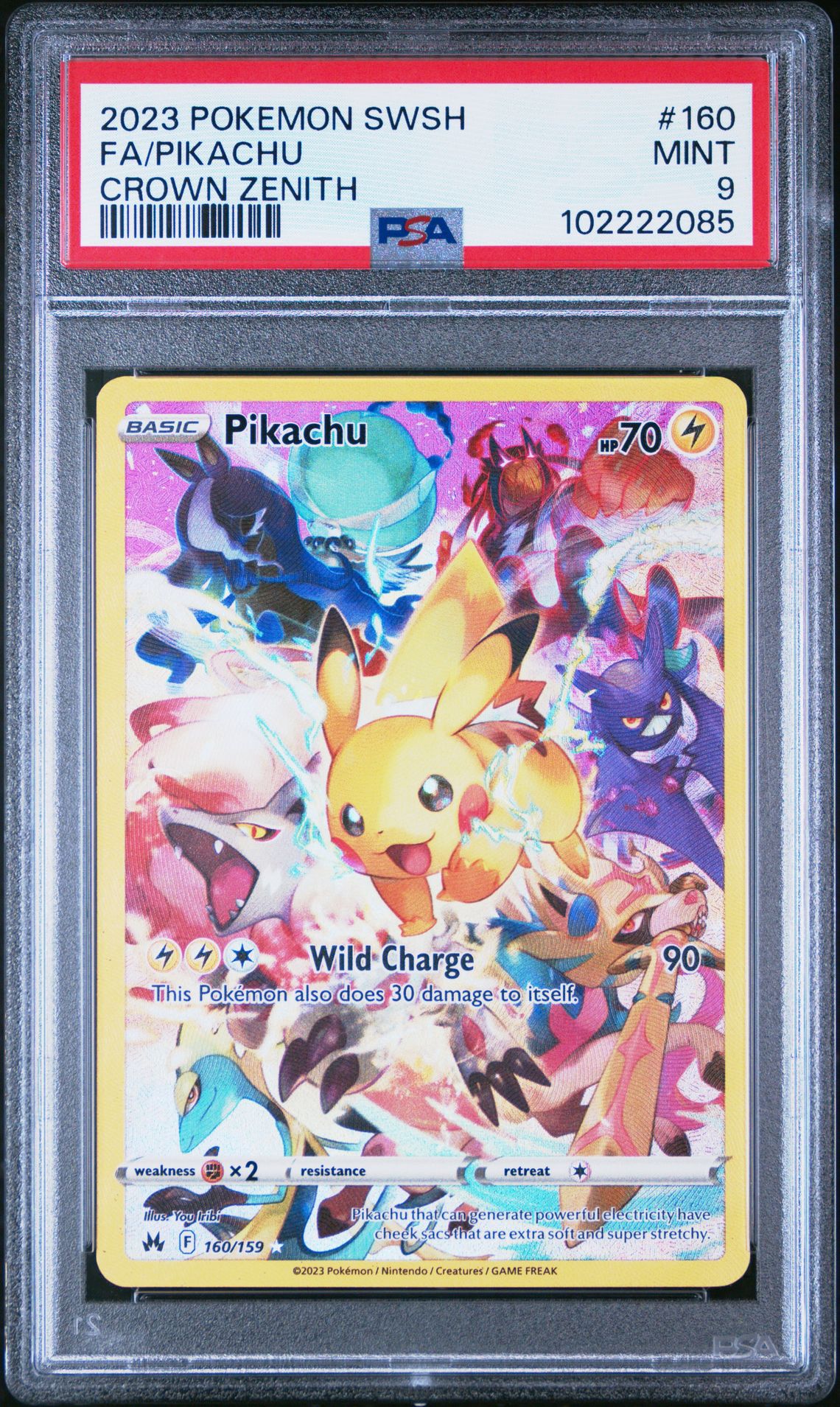 2023 Pokemon Sword And Shield Crown Zenith Fa/Pikachu #160 (Crown Zenith) Mint 9 front