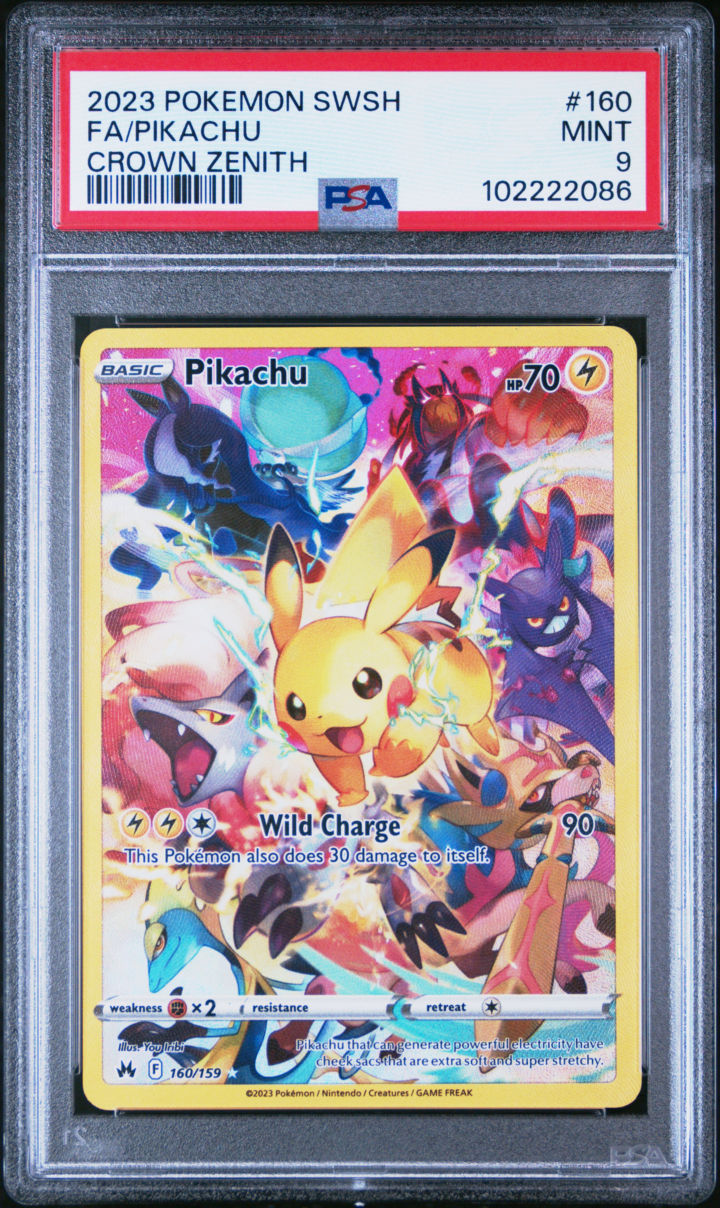 2023 Pokemon Sword And Shield Crown Zenith Fa/Pikachu #160 (Crown Zenith) Mint 9 front
