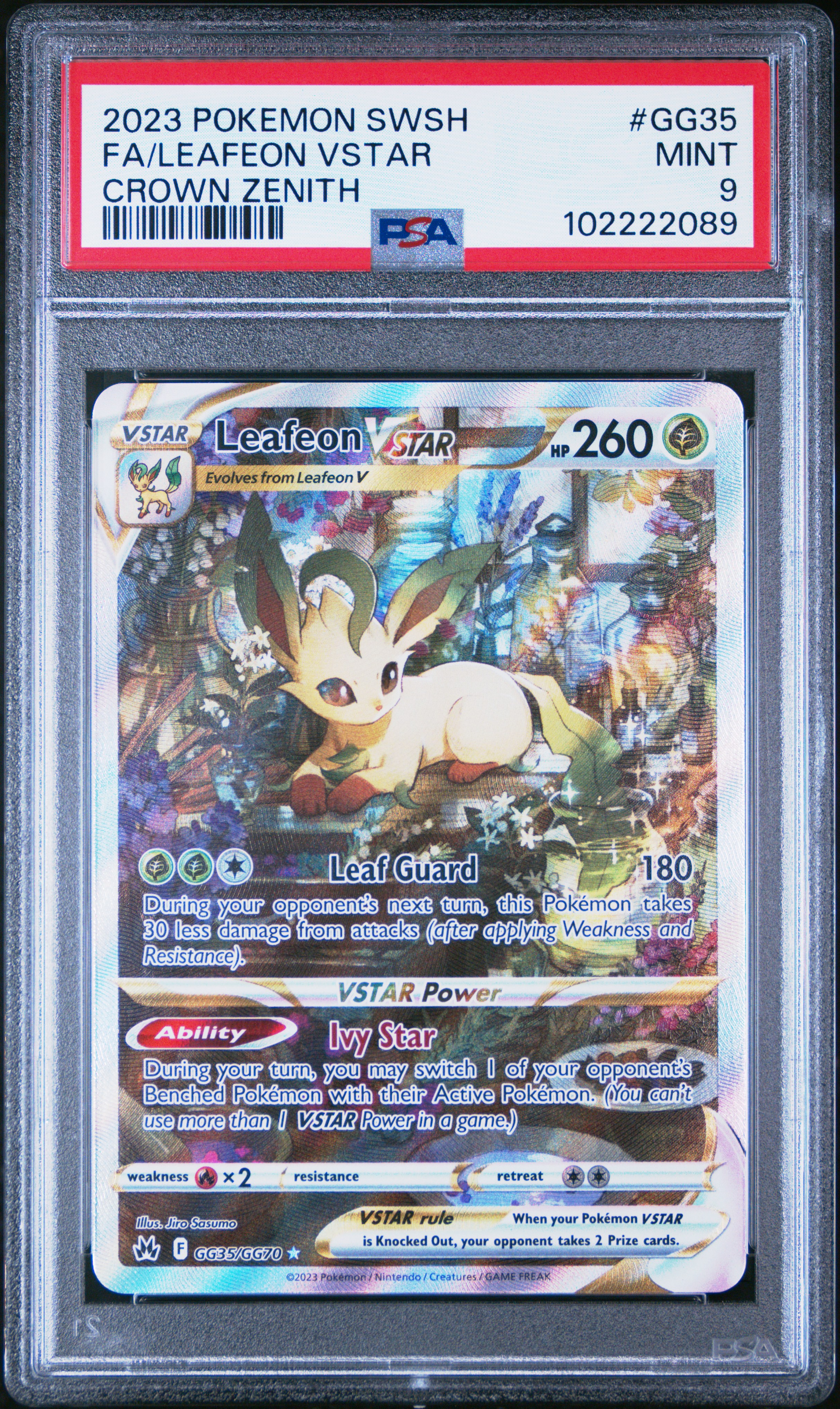 2023 Pokemon Sword And Shield Crown Zenith Fa/Leafeon Vstar #Gg35 (Crown Zenith) Mint 9 front