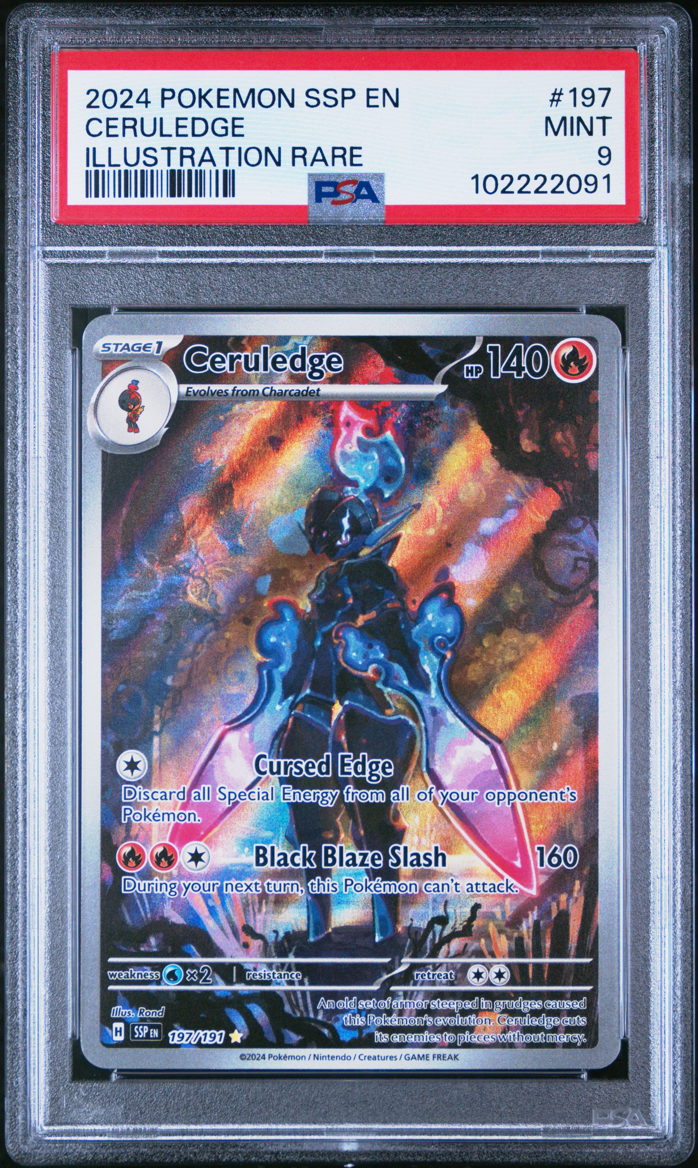 2024 Pokemon Ssp En-Surging Sparks Ceruledge #197 (Illustration Rare) Mint 9 front